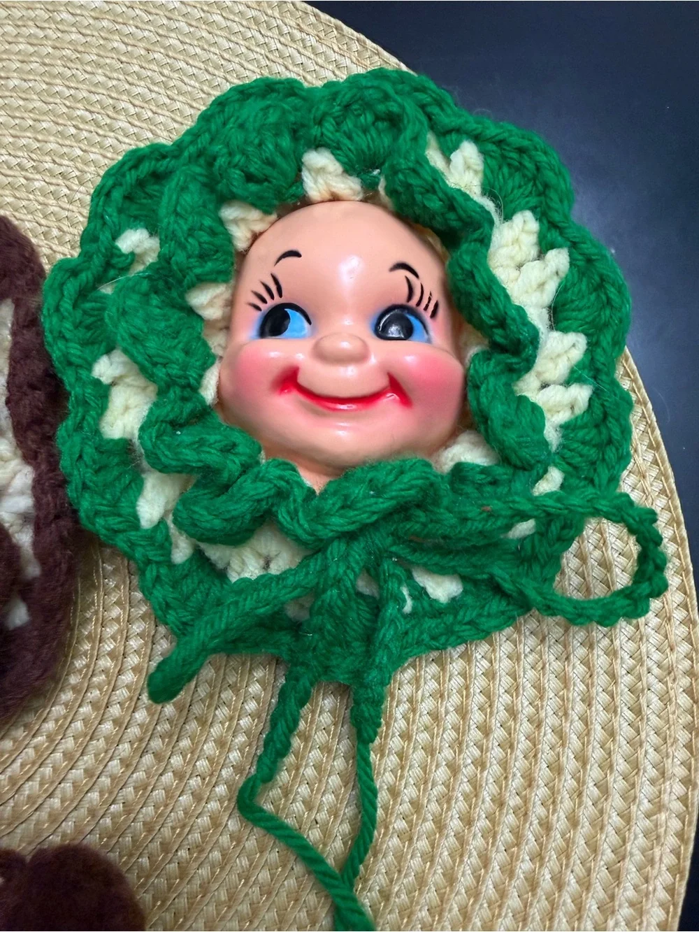 Handmade Vintage Crochet Doll Faces